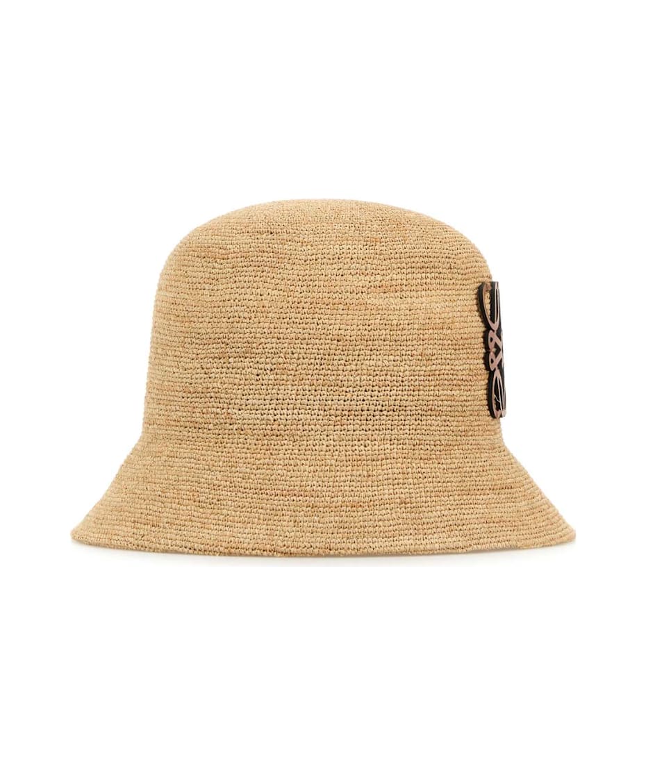 【VIP価格】LOEWE RAFFIA BUCKET HAT LOEWE LOEWE x Paula's Ibiza Raffia & Leather Bucket Hat