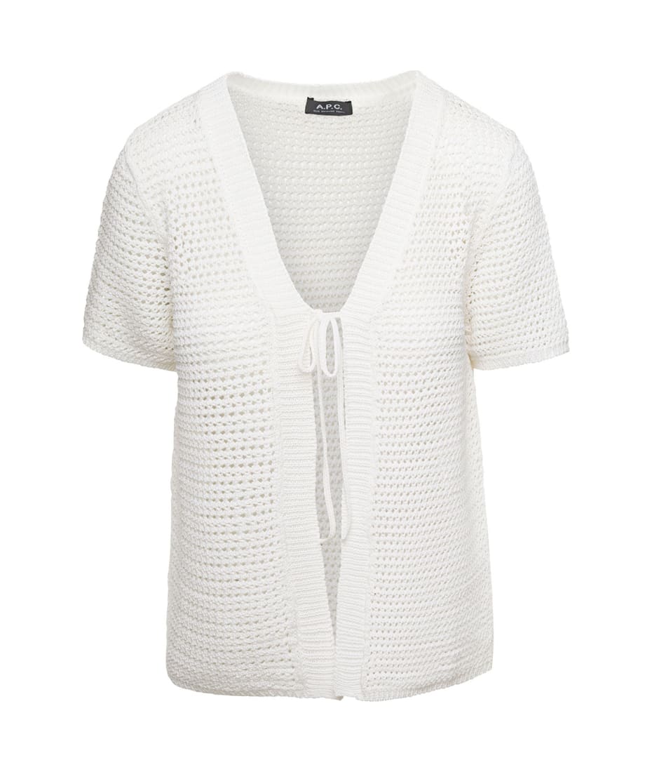 Ladies white short deals sleeve cardigan