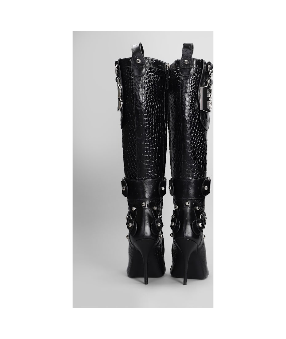 【24AW NEW】BALENCIAGA_women / ESSEX 110MM ヒールブーツ Beige & Black Essex 110mm Tall Boots by Balenciaga on Sale