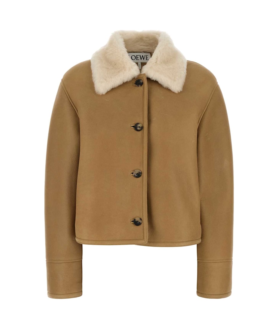 レザージャケット・コート LOEWE FW25 Beige shearling jacket (S359Y2SL36 CAMEL) Loewe Beige Shearling Jacket | italist
