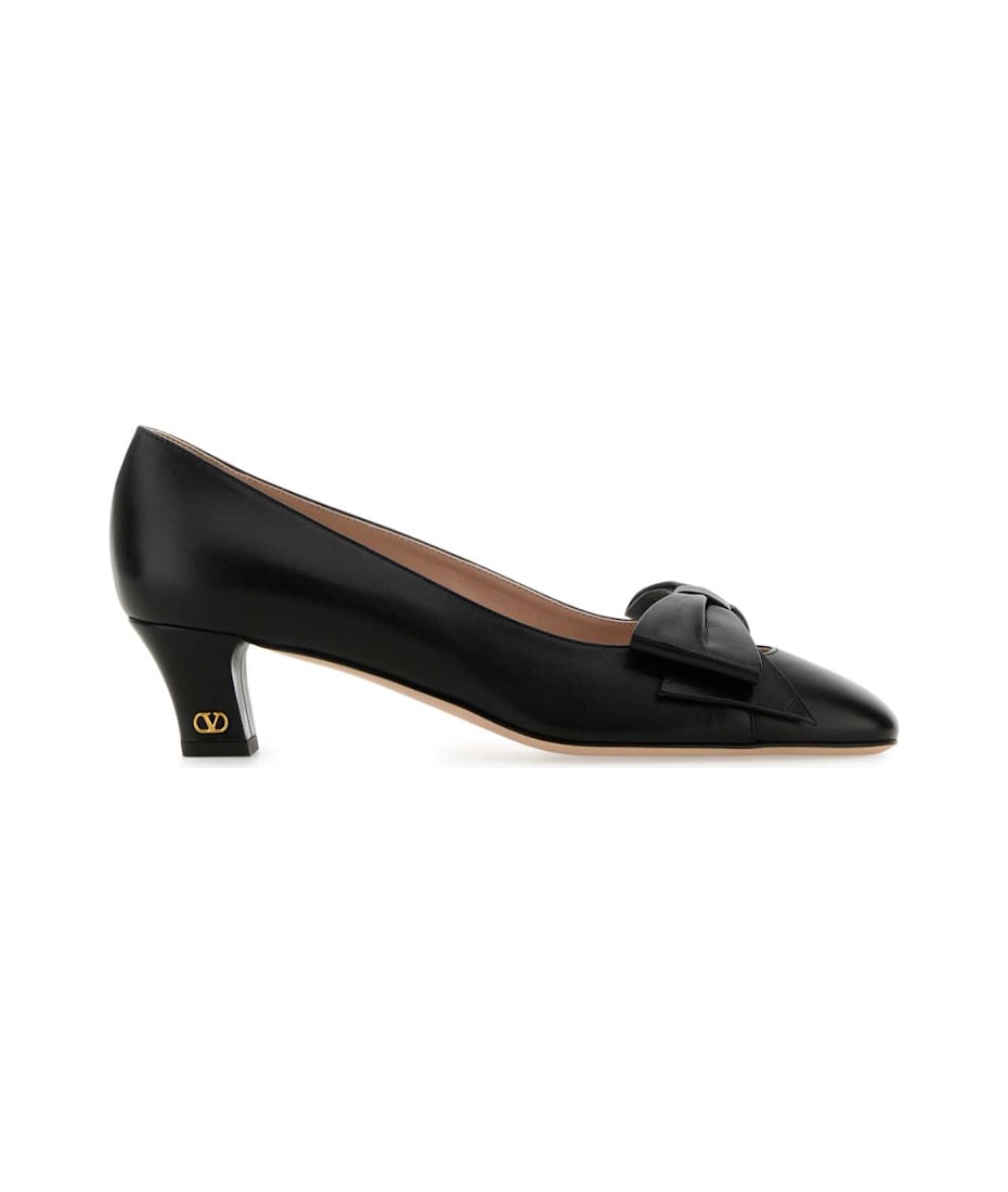 パンプス Valentino Garavani Black Leather Bowow Pumps Valentino Garavani 45mm Bowow Pumps | Black | FARFETCH
