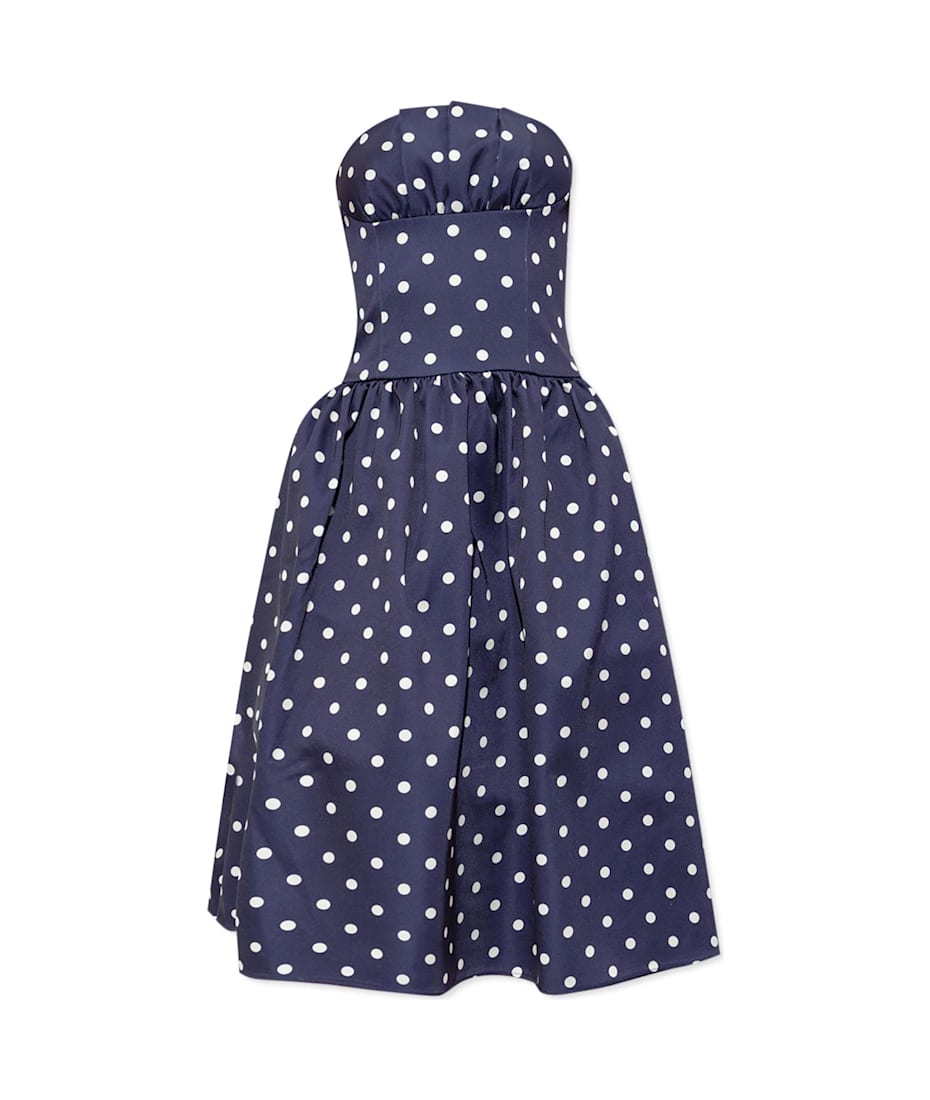 SELF PORTRAIT ホルカトットサテンミティトレス SS25092MN NAVY self-portrait Satin Dress | italist