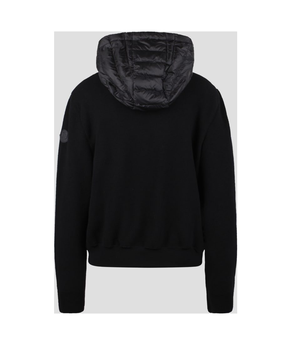 ジャケット MONCLER Quilted jackets Women Moncler Giacca Black Wool Cashmere Jacket Quilted Logo