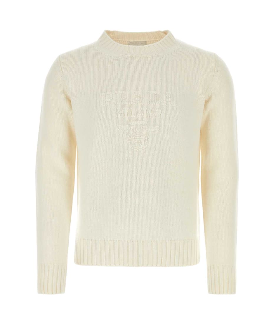 【送料&関税込】Prada Ivory Wool Blend Sweater Prada Ivory Wool Blend Sweater | italist
