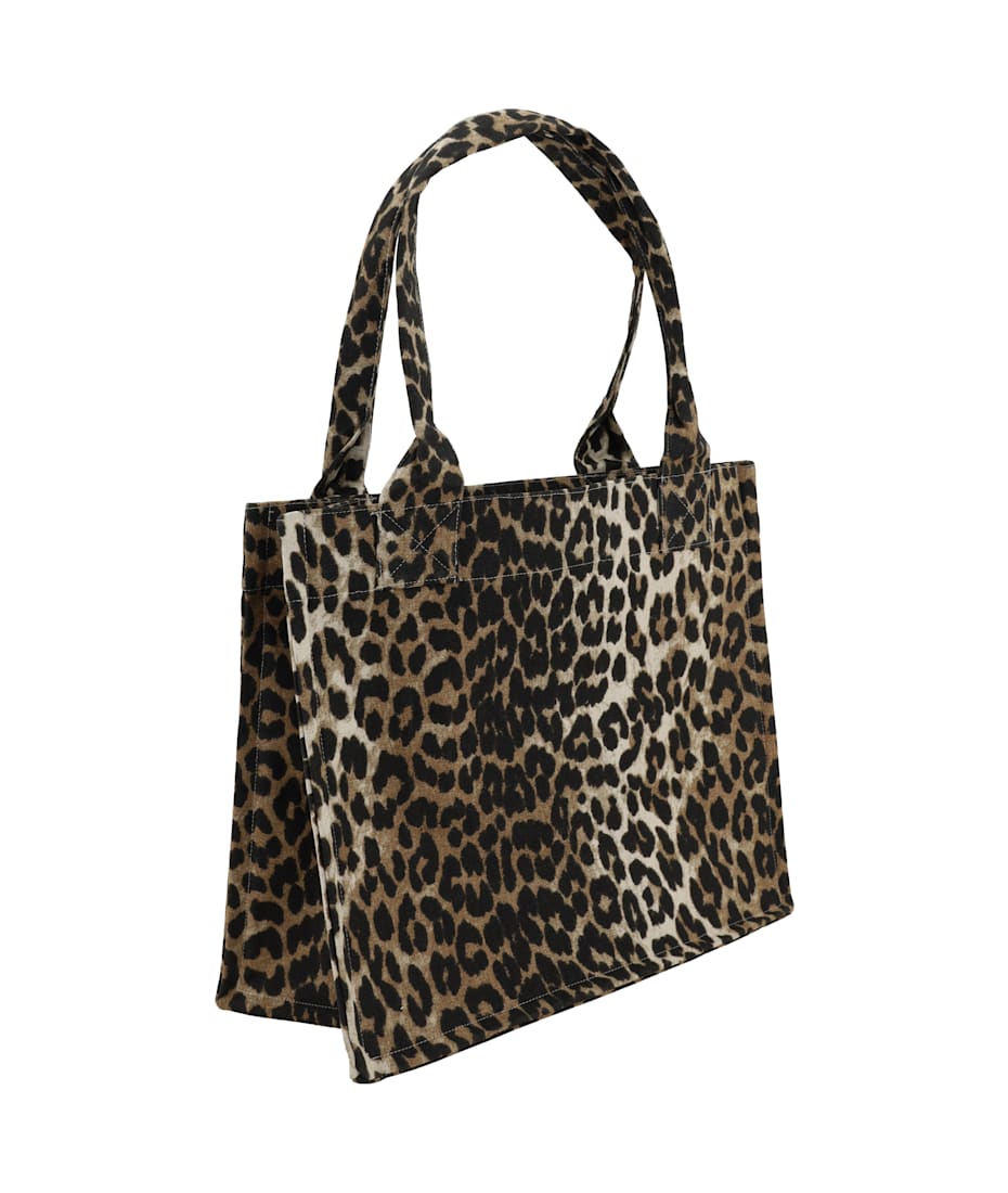 【関税&送料込】Ganni Borsa Tote Leopardata Racing Red Red Leopard XXL Canvas Tote Bag | GANNI US