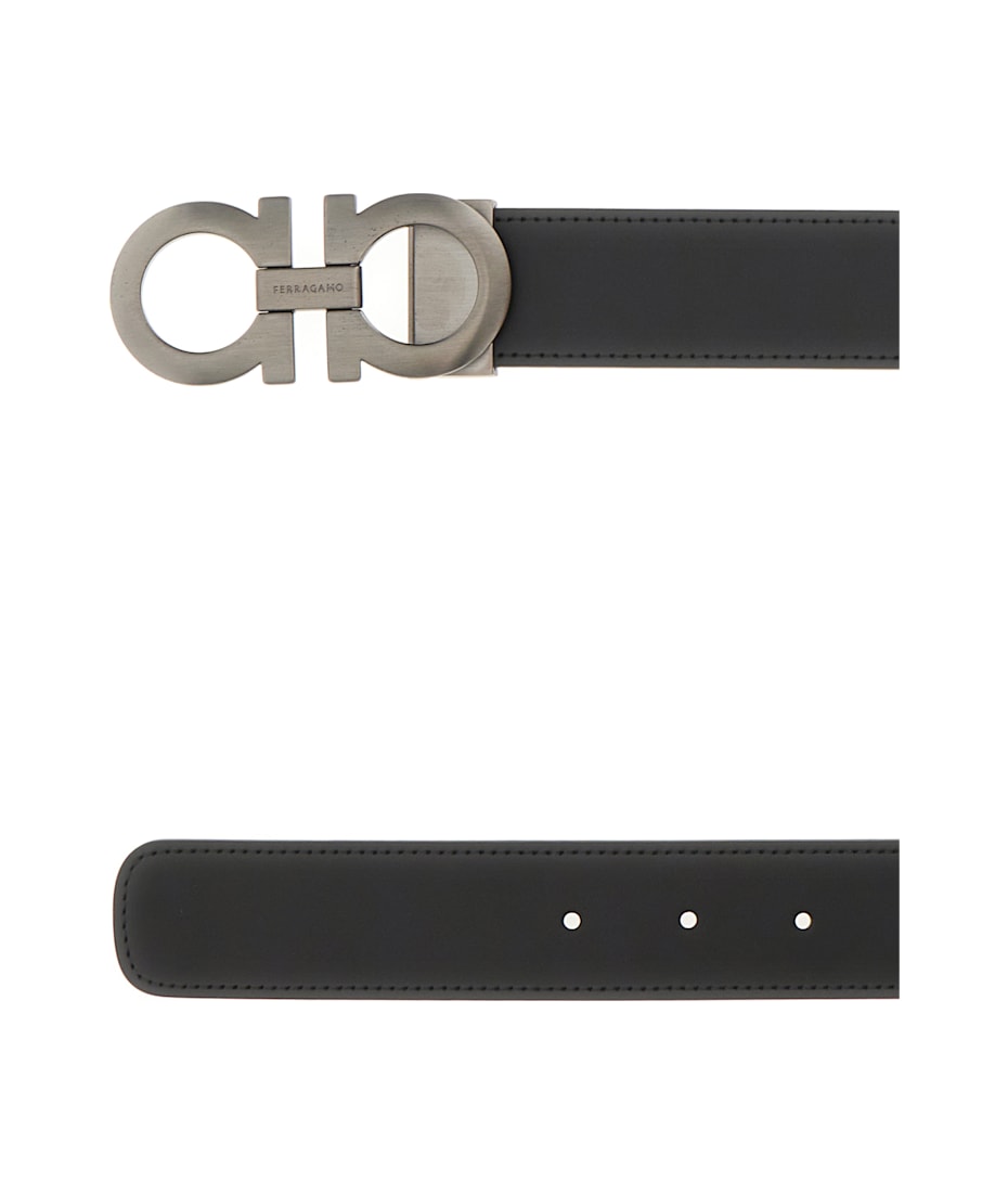 Ferragamo Black Leather Reversible Belt | italist