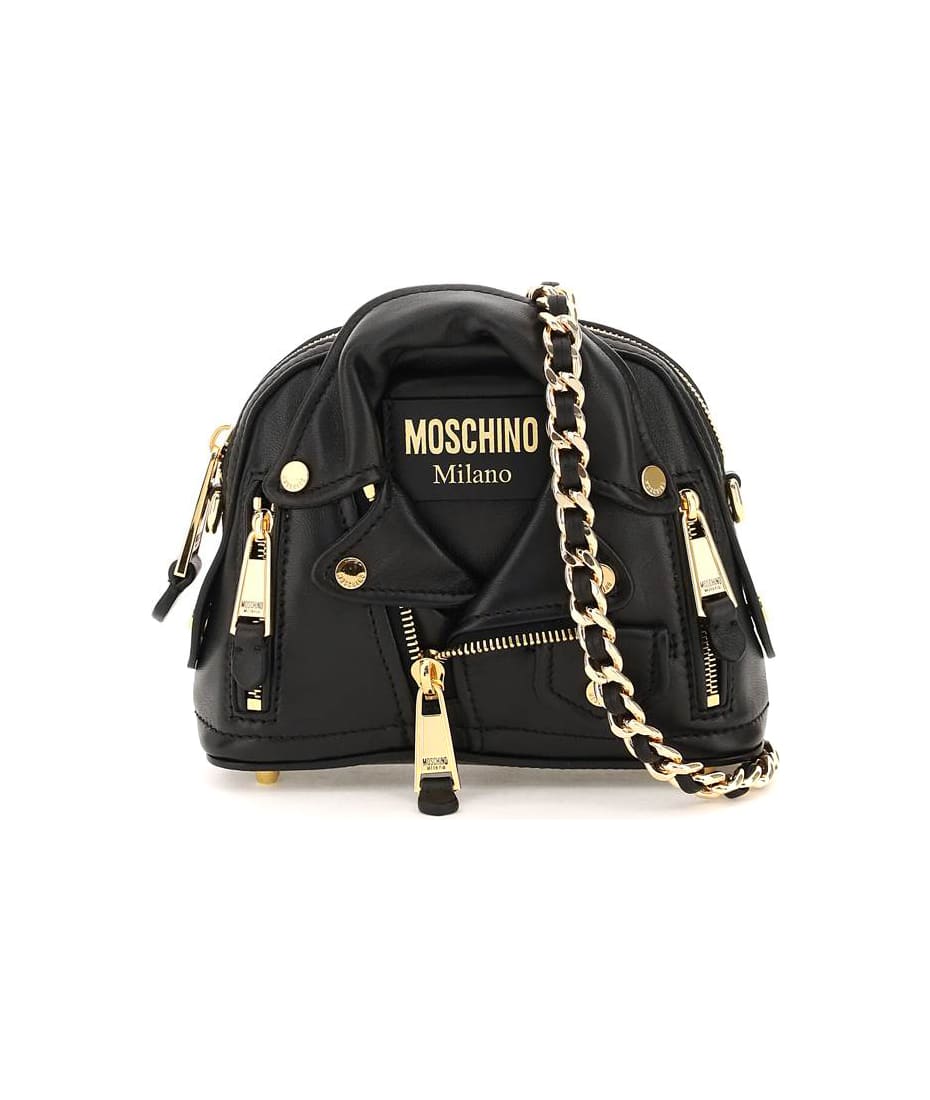 Moschino Rhinestone-Embellished Biker Jacket