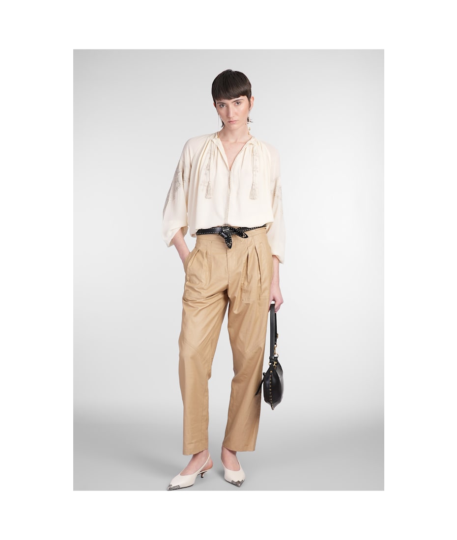 Isabel Marant Fidji Pants In Beige Linen | italist