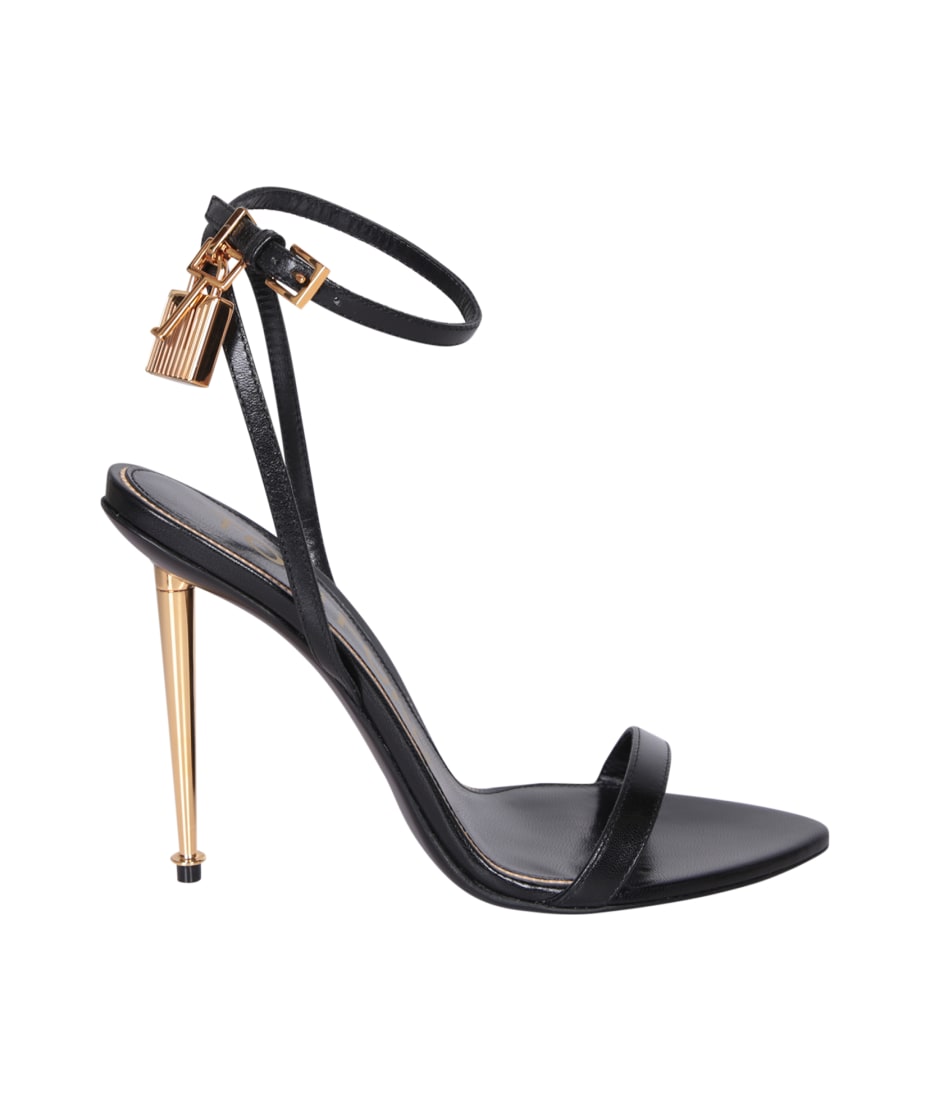 【TOM FORD】tf padlock sandal ld33 Padlock leather sandals in black - Tom Ford | Mytheresa
