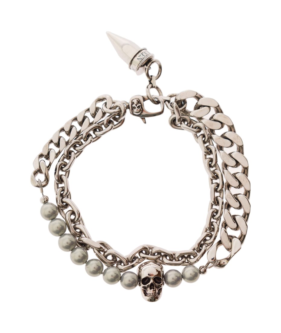 【Alexander McQueen】SKL & PEARL BRACELET◆836792J16PA Alexander McQueen Skl & Pearl Bracelet | italist