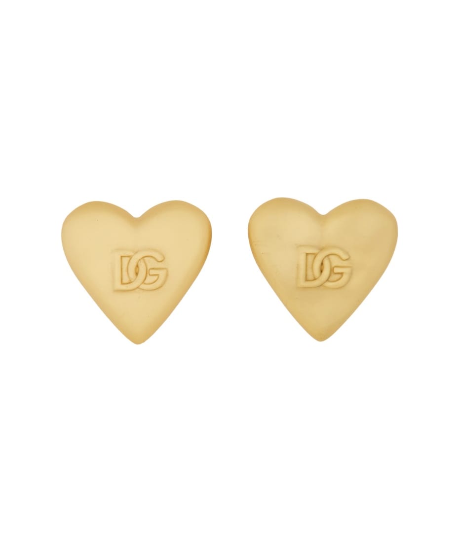 ピアス Dolce & Gabbana Heart Earrings With Dg Logo Heart drop earrings with DG logo in Gold for Women