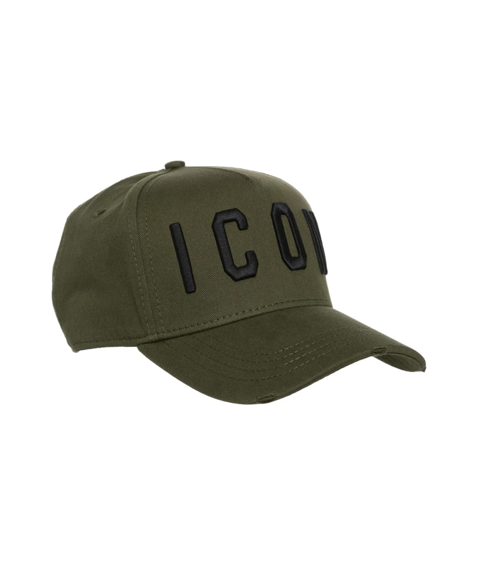 Dsquared2 Icon Cotton Hat - Military Green
