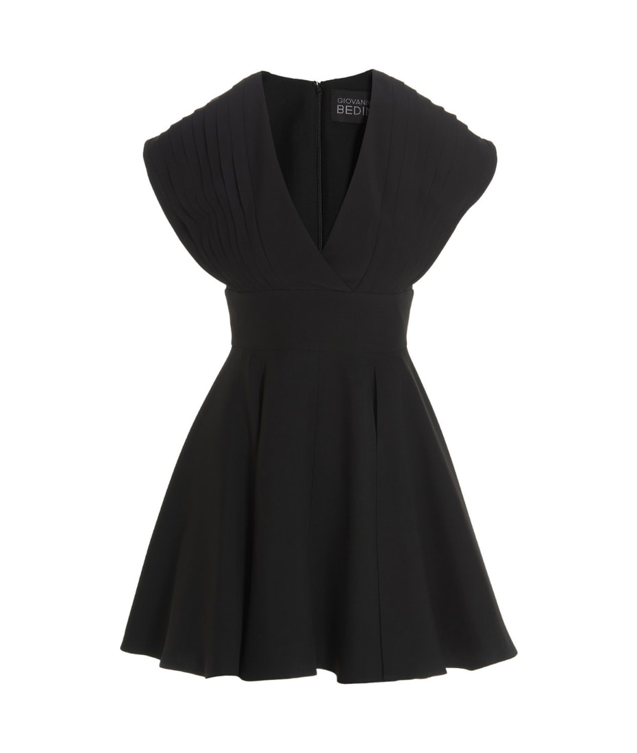 ワンピース GIOVANNI BEDIN Plisse detail mini dress (501606TE5742 9000) Giovanni Bedin Plisse Detail Mini Dress | italist
