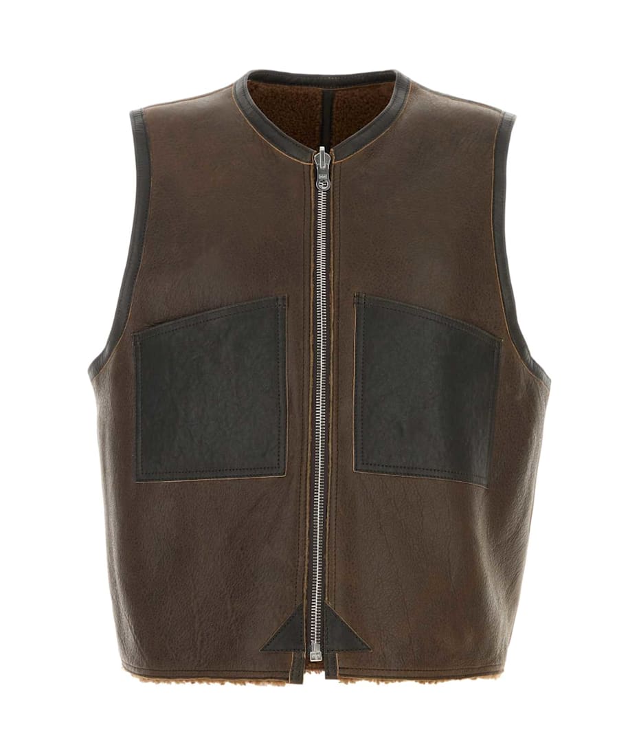 Our Legacy Brown Leather Reversible Vest | italist Our Legacy Brown Leather Reversible Vest | italist