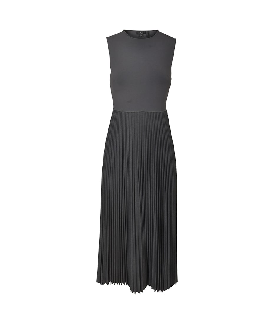 strapless open back dress Billieblush Navy and Neon Pink Pleated Dress main image 1