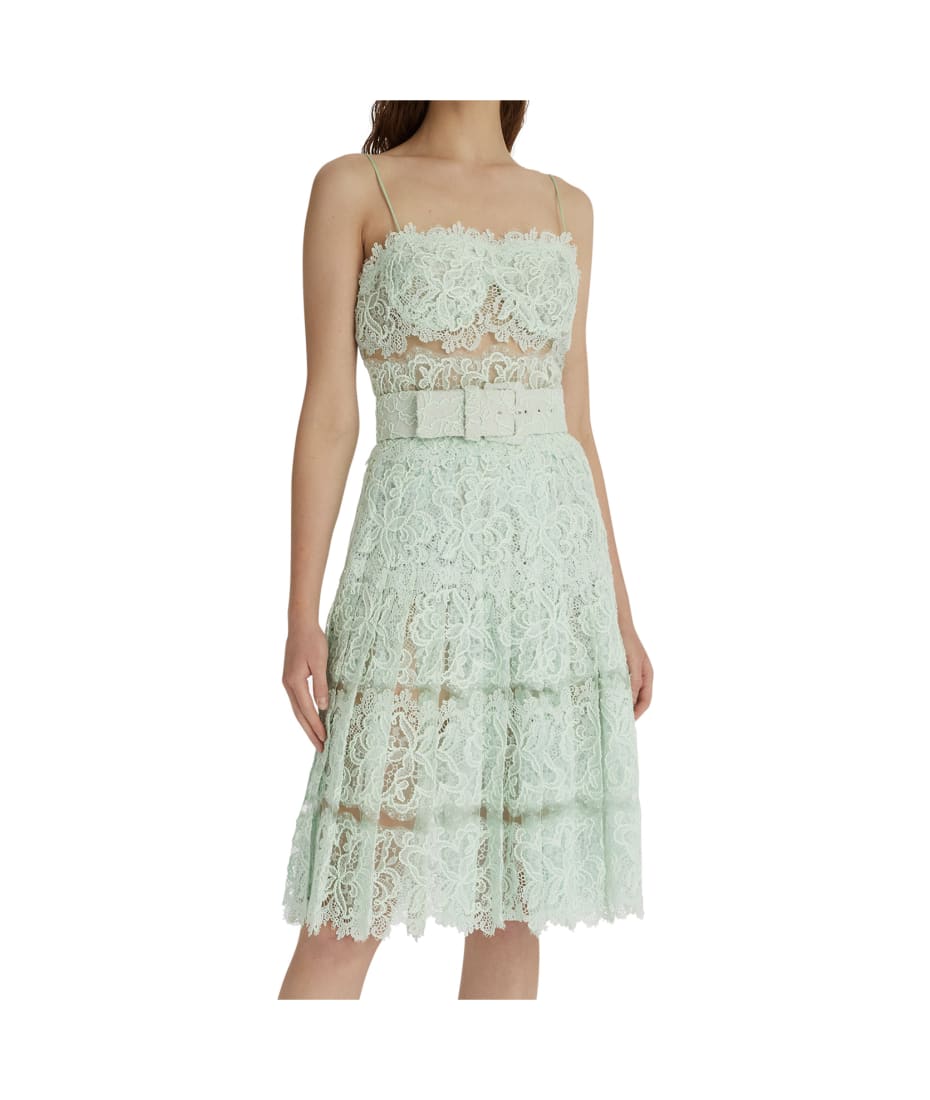Ermanno Scervino Mint Green Lace Midi Dress | italist, ALWAYS LIKE A SALE