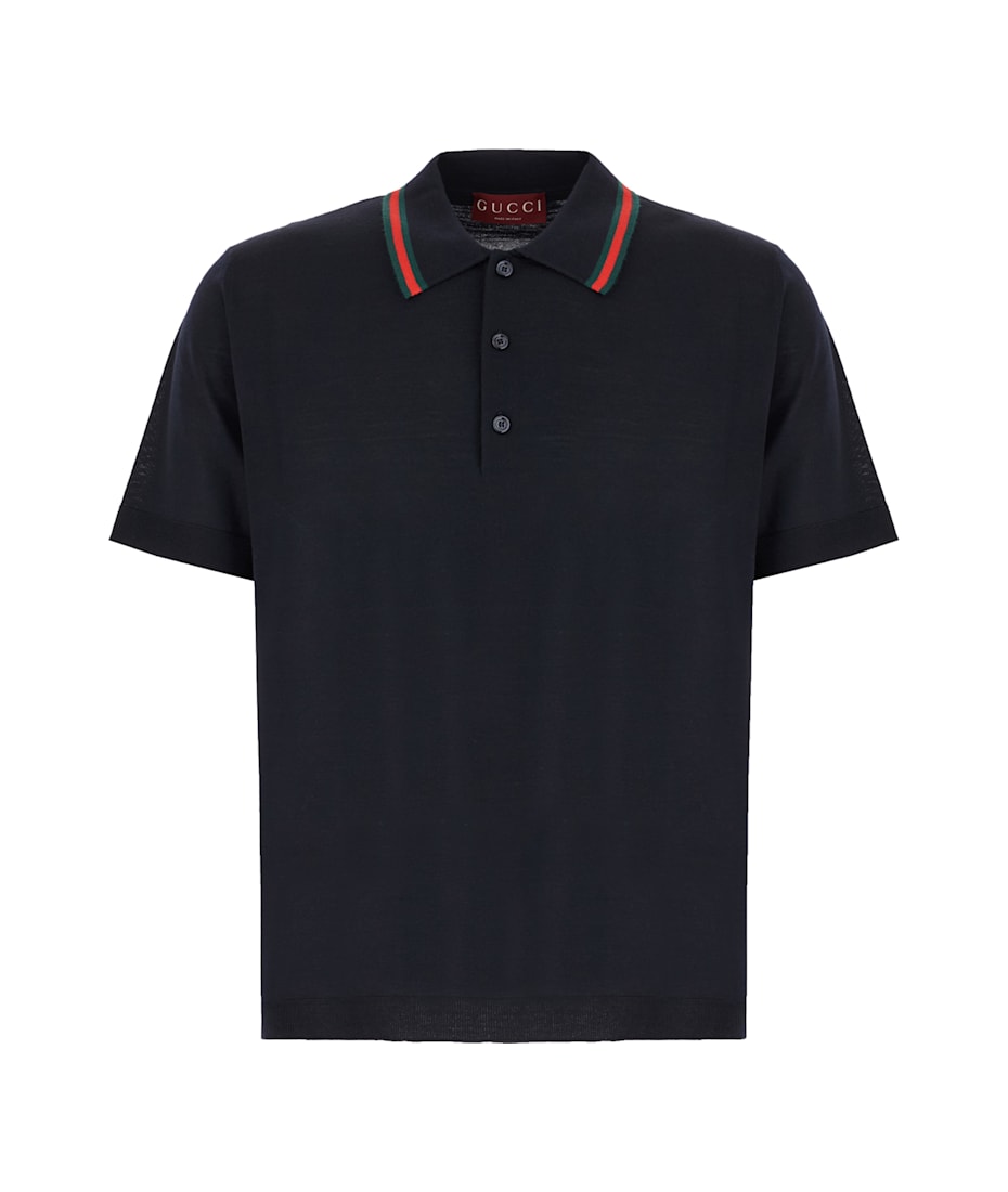 Tシャツ・カットソー GUCCI Embroidered wool blend polo shirt (811390XKEJF 4270) Gucci Wool Polo Shirt | italist