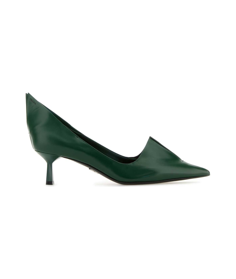 パンプス Prada Dark Green Leather Pumps Prada Dark Green Leather Pumps | italist
