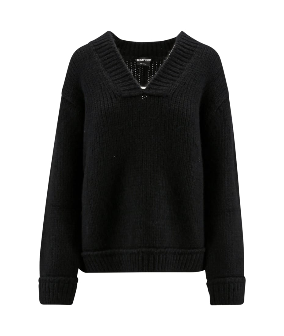 Tom Ford Ribbed Long Sleeve V-Neck Sweater