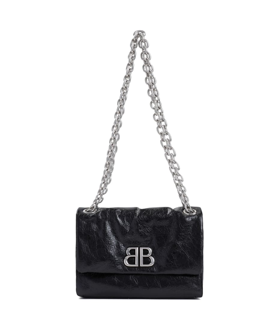 国内配送【BALENCIAGA】Monaco Mini レザーショルダーバッグ BALENCIAGA＊MONACO MINI BAG レザー ミニバッグ＊送料込