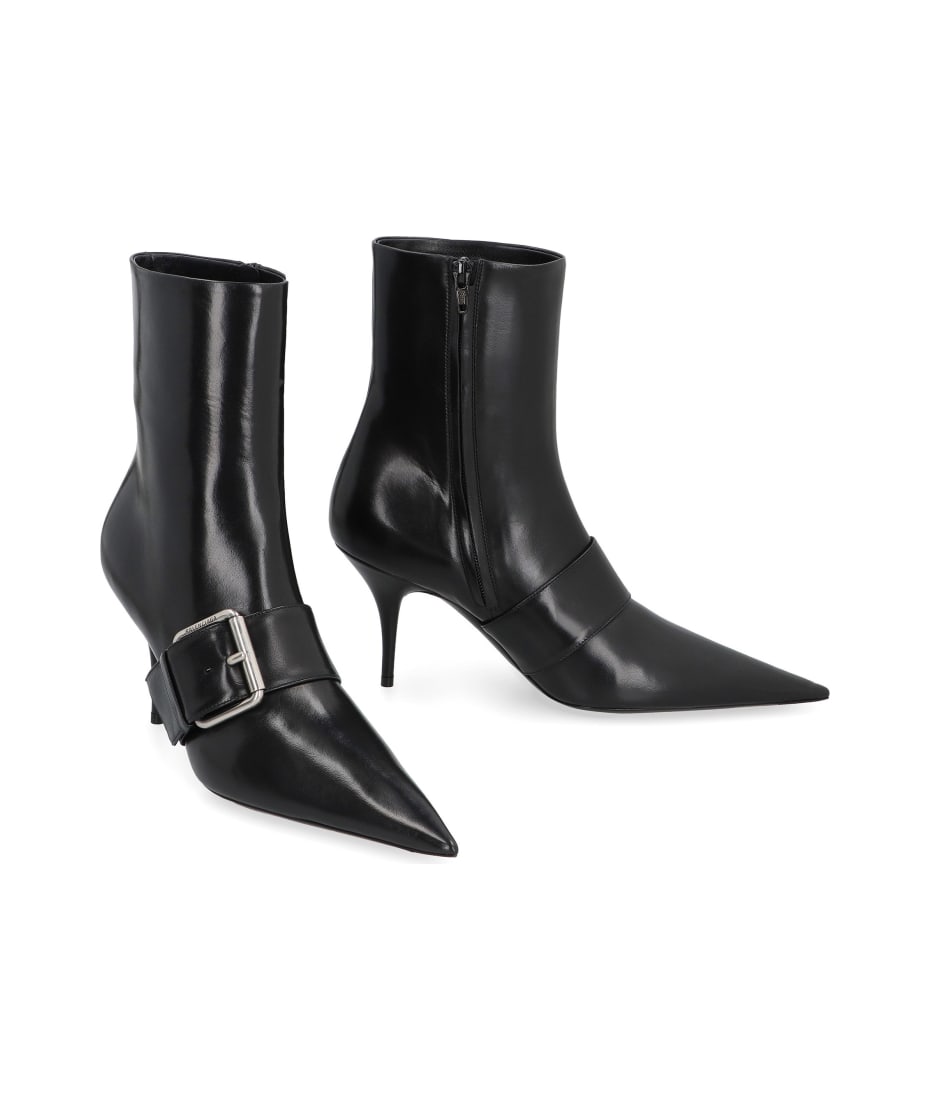 Balenciaga Knife 80 Leather Ankle Boots | italist