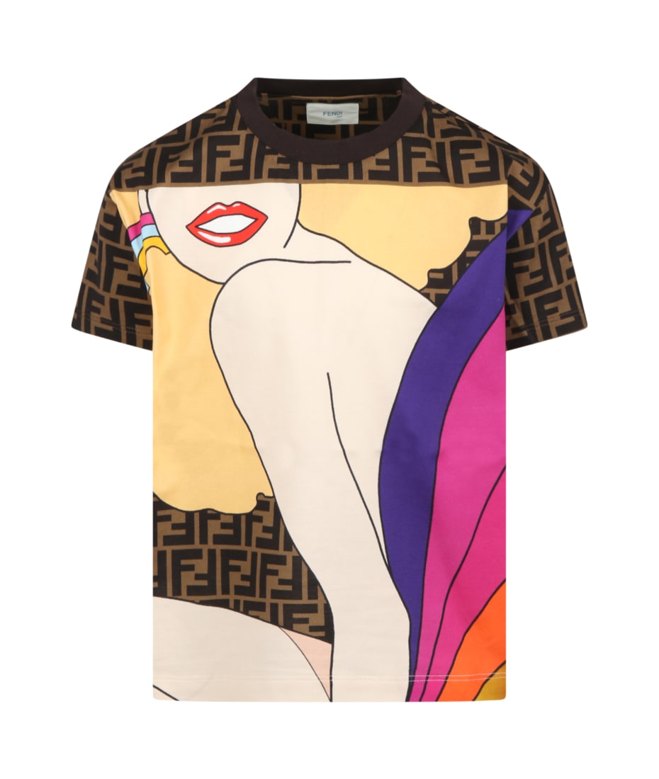 Fendi multicolor t shirt best sale