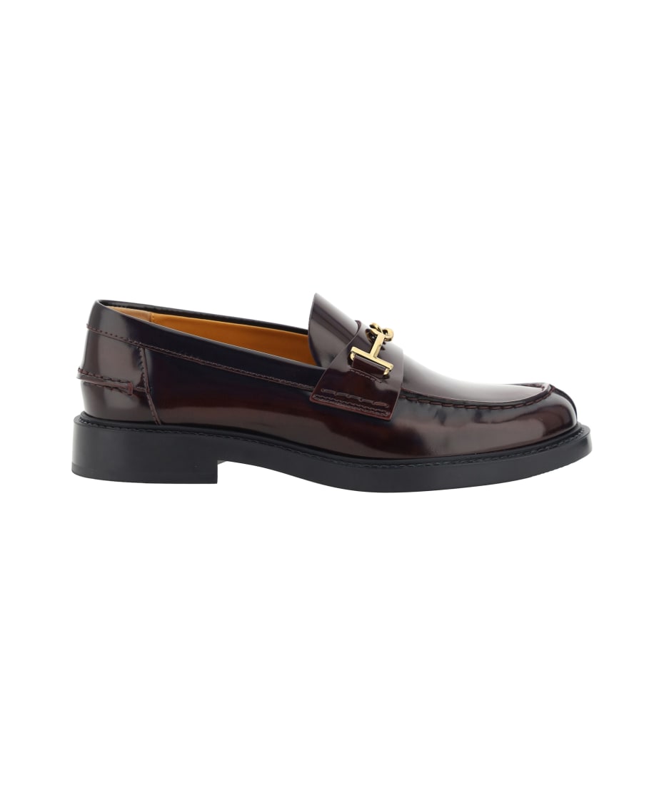 ローファー・オックスフォード TOD'S XXW52K0IC80MIDS410 Loafers Mocassino In Pelle Cuoio Tod's women's smooth leather loafer with logo xxw52k0hl10n6m