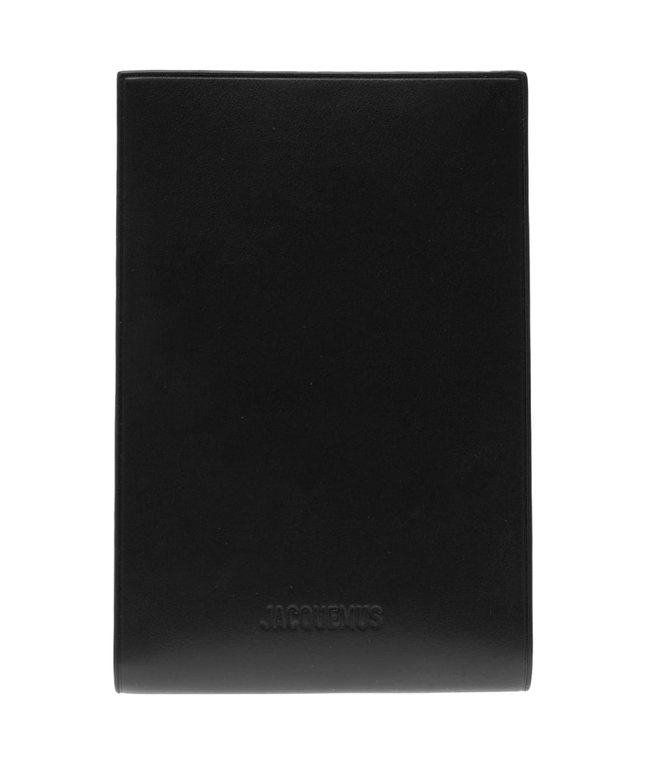 Jacquemus Black Le Gadju Neck Wallet In Leather Man