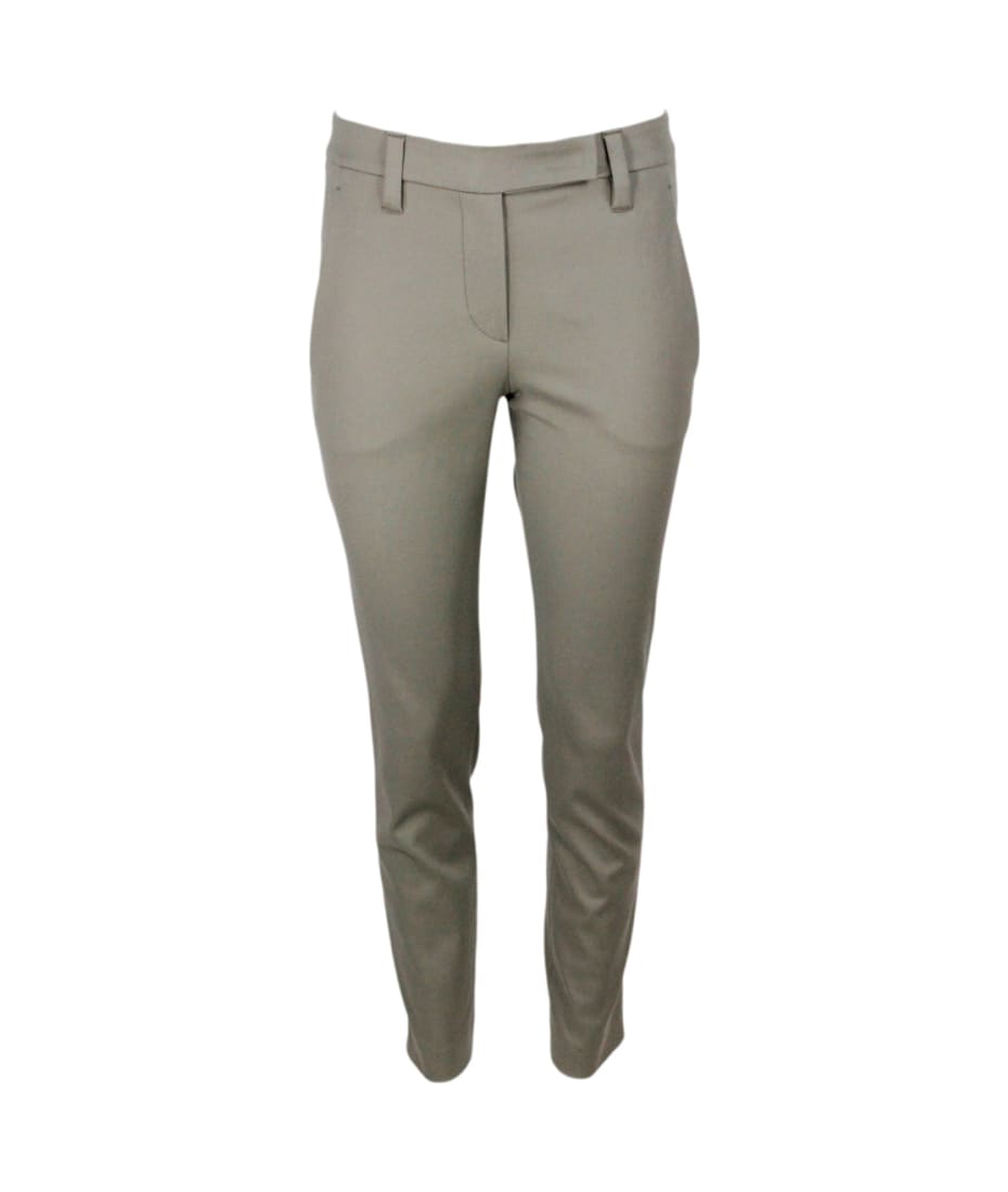Brunello Cucinelli Stretch Cotton Cigarette Trousers
