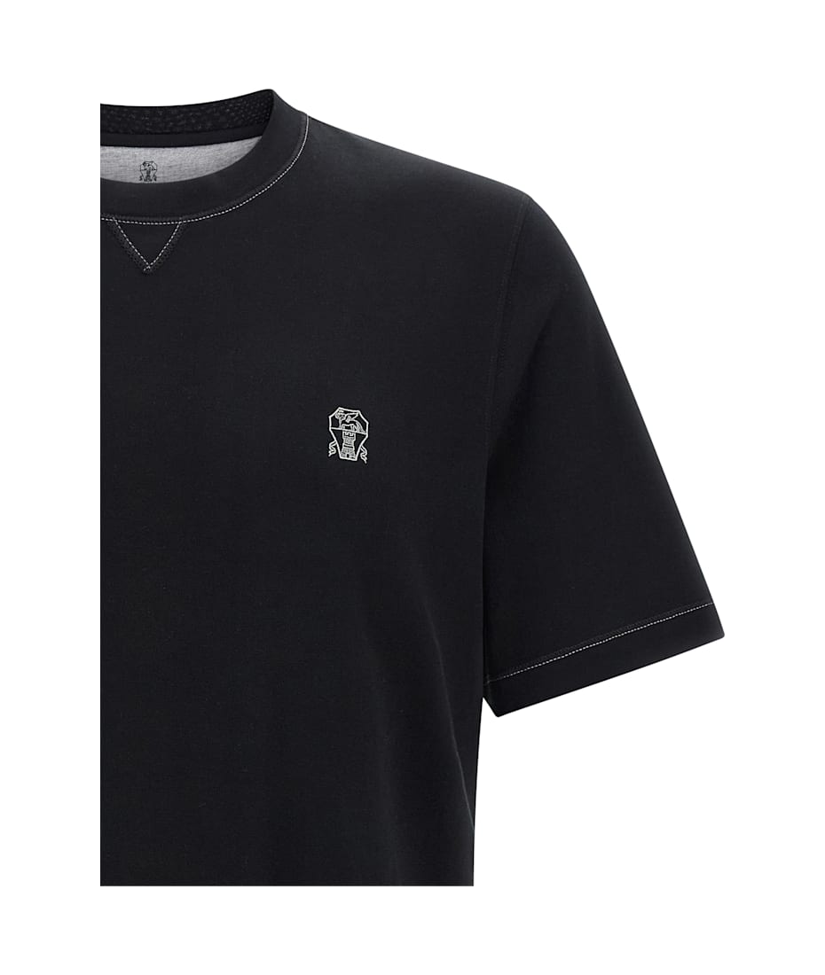 Tシャツ・カットソー BRUNELLO CUCINELLI Logo embroidery t-shirt Brunello Cucinelli Logo Embroidery T-shirt | italist, ALWAYS