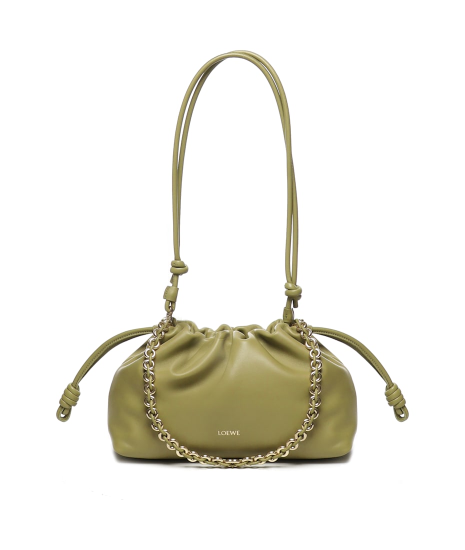 バッグ・カバンその他 Loewe Flamenco medium clutch in Chocolate/Light Moss Loewe - Medium Flamenco Chocolate Leather Clutch