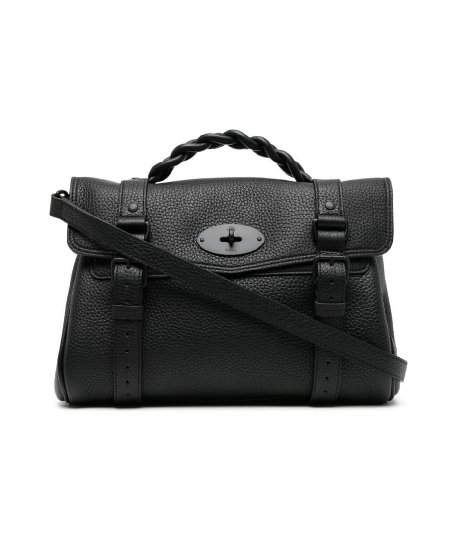 【送料&関税込】Alexa Heavy Black Leather Handbag Mulberry W Mulberry | Alexa | Black Heavy Grain Leather | Family