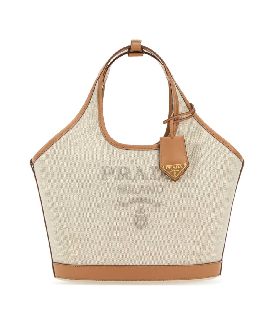Prada Sand Canvas Handbag - NATURALE