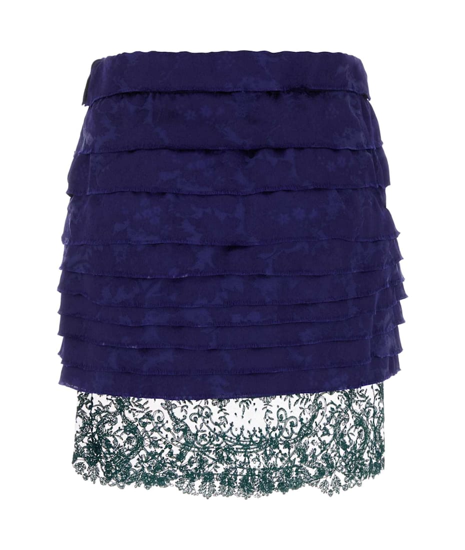 ミニスカート SAINT LAURENT BLUE JACQUARD MINI SKIRT Saint Laurent Blue Jacquard Mini Skirt | italist