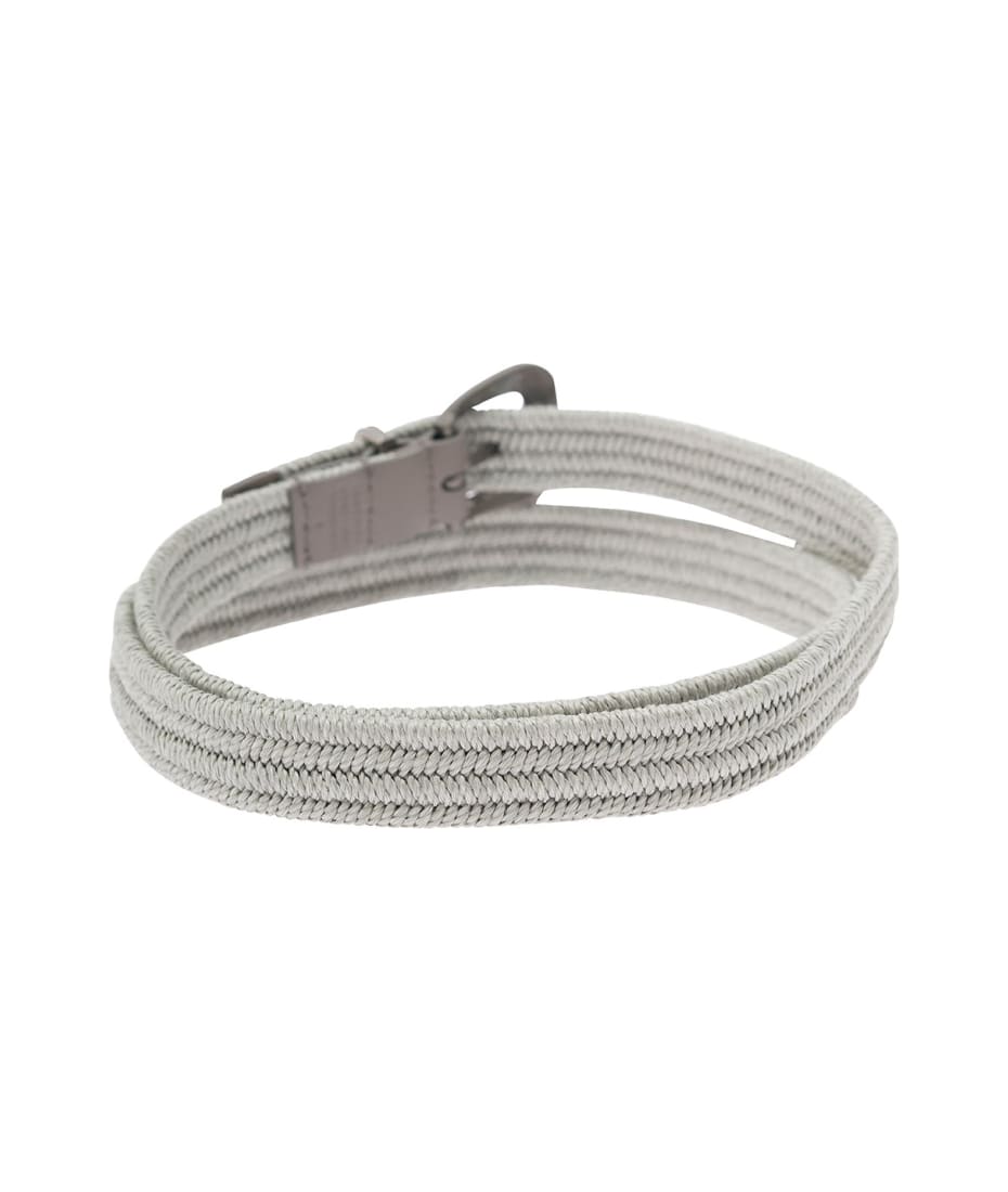 Brunello Cucinelli Buckle-fastening Woven Belt In Linen - Import duties included, as applicable