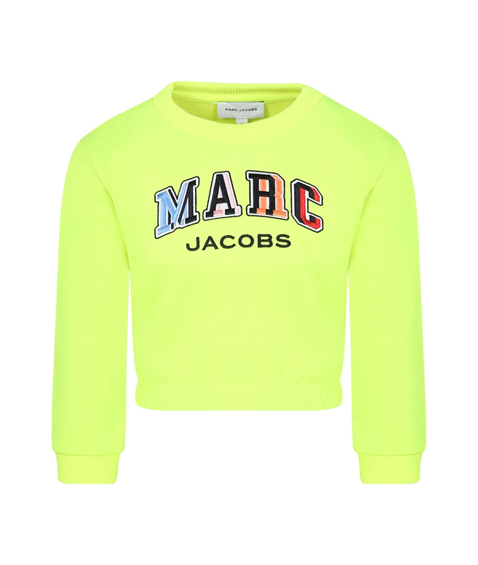 Marc Jacobs Yellow Cropped Sweatshirt For Girl With Logo italist ALWAYS LIKE A SALE