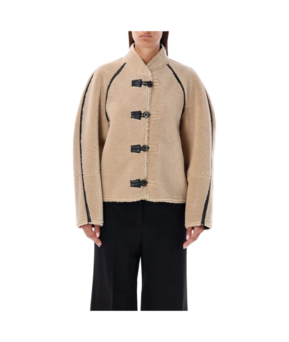 [LOW CLASSIC] /☆24FW SHORT SHEARLING REVERSIBLE COAT/BEIGE Low Classic Short Shearling Reversible Coat | italist