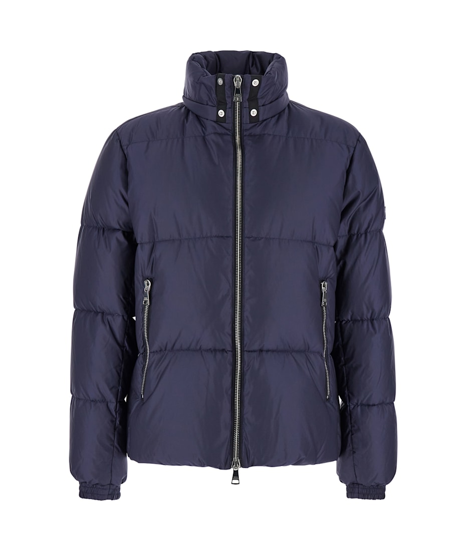 TATRAS GENUINE GOOSE DOWNベスト TATRAS 'grami' Blue Down Jacket With Hood And Logo Patch In