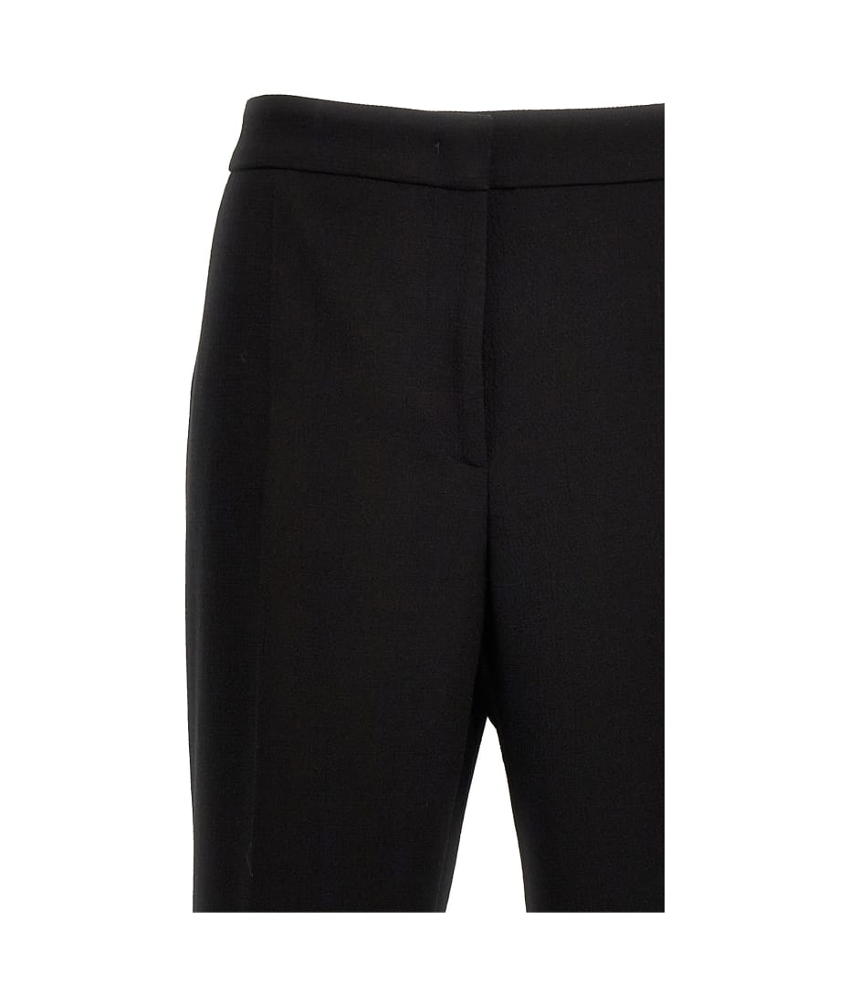 【関税&送料込】Moschino Crepe Pants MOSCHINO Floral Embellished Crepe Stirrup Black Pants Sz 42