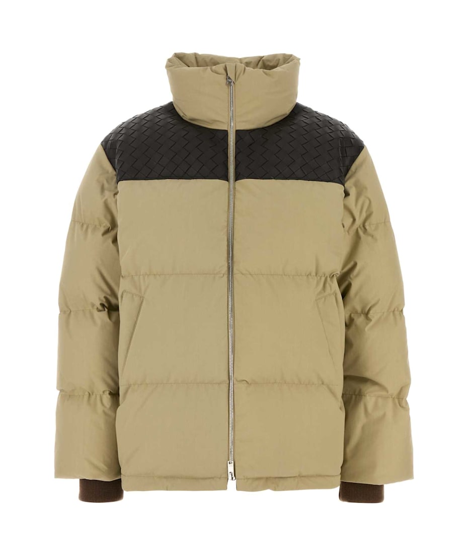 ダウンジャケット・コート BOTTEGA VENETA Beige Cotton Down Jacket Bottega Veneta Intrecciato cotton-blend twill down jacket