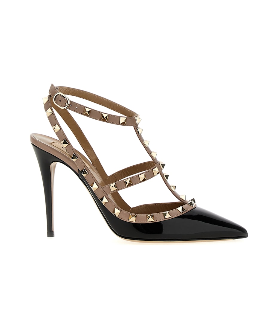 【関税込み】VALENTINO GARAVANI 'ROCKSTUD' PUMPS Valentino Garavani Rockstud patent leather pumps in beige