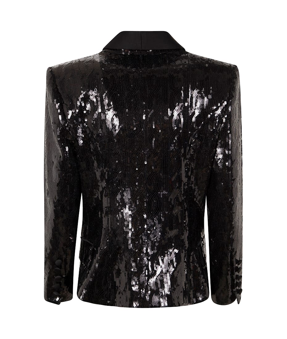 【関税＆送料込み】Balmain V-Neck Glitter Satin Tailored Jk Balmain V-neck Glitter Satin Tailored Jkt | italist, ALWAYS