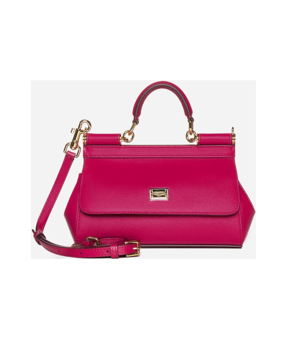 PINK DOLCE & GABBANA SMALL SICILY BAG IN DAUPHINE LEATHER (BB7116A1001)