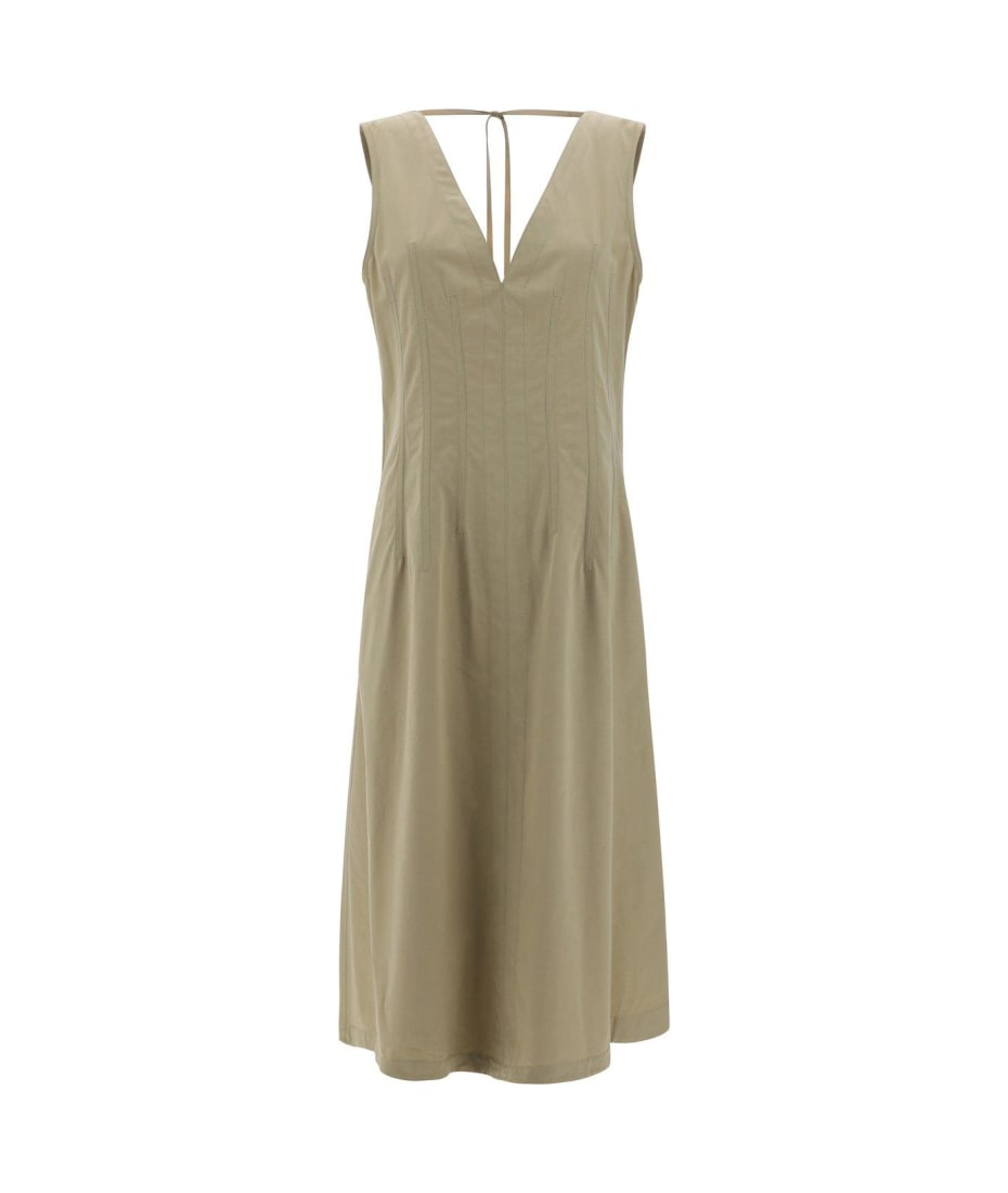 【送料&関税込】Bottega Veneta V-neck Sleeveless Midi Dress Bottega Veneta V-neck Sleeveless Midi Dress | italist