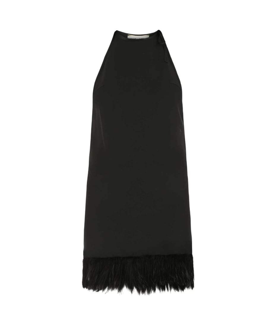 【関税&送料込】Saint Laurent Black Crepe Mini Dress Saint Laurent Black Crepe Mini Dress | italist