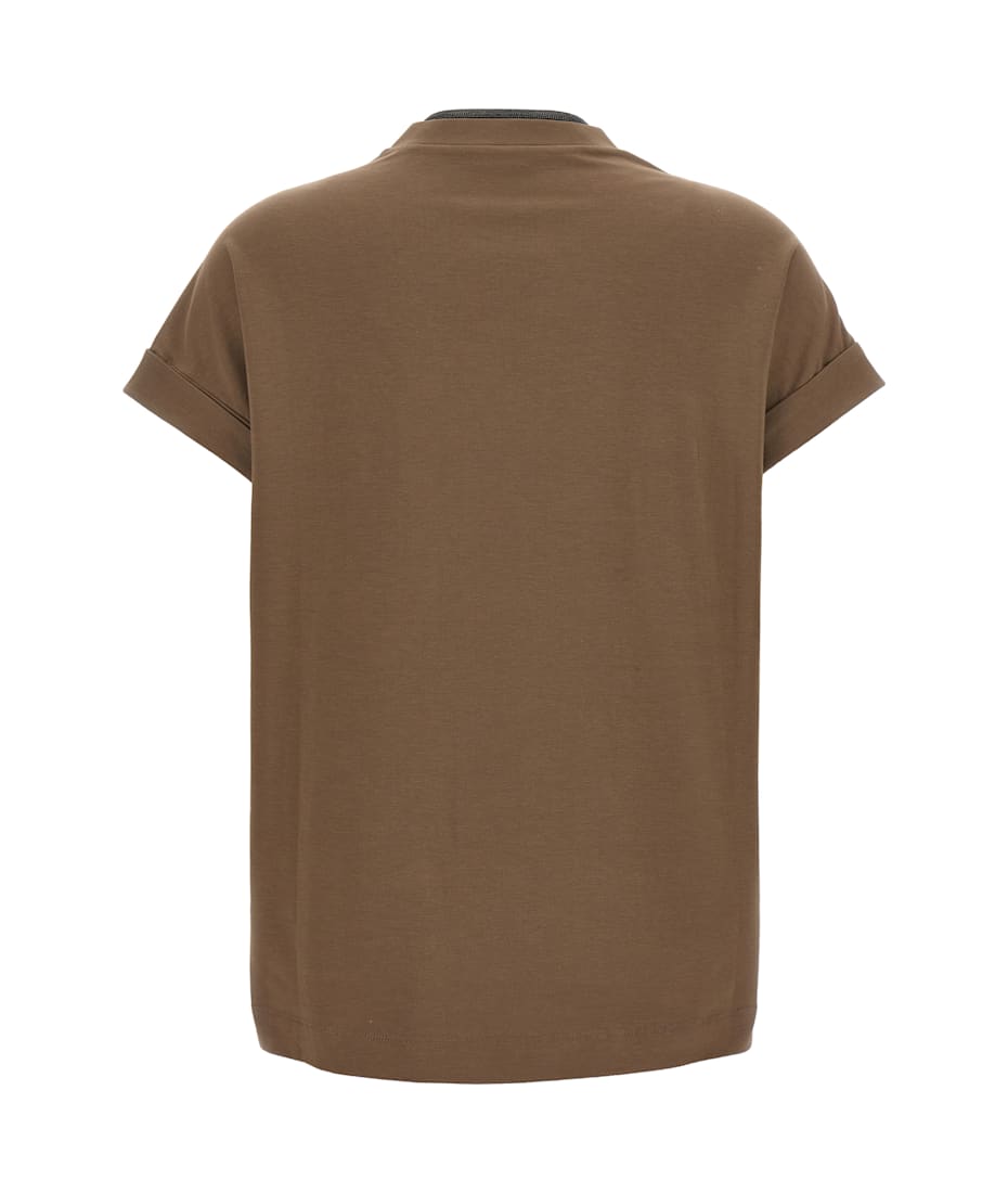 【送料&関税込】Brunello Cucinelli T-shirt Monile Brunello Cucinelli Monile Ribbed T-shirt | italist