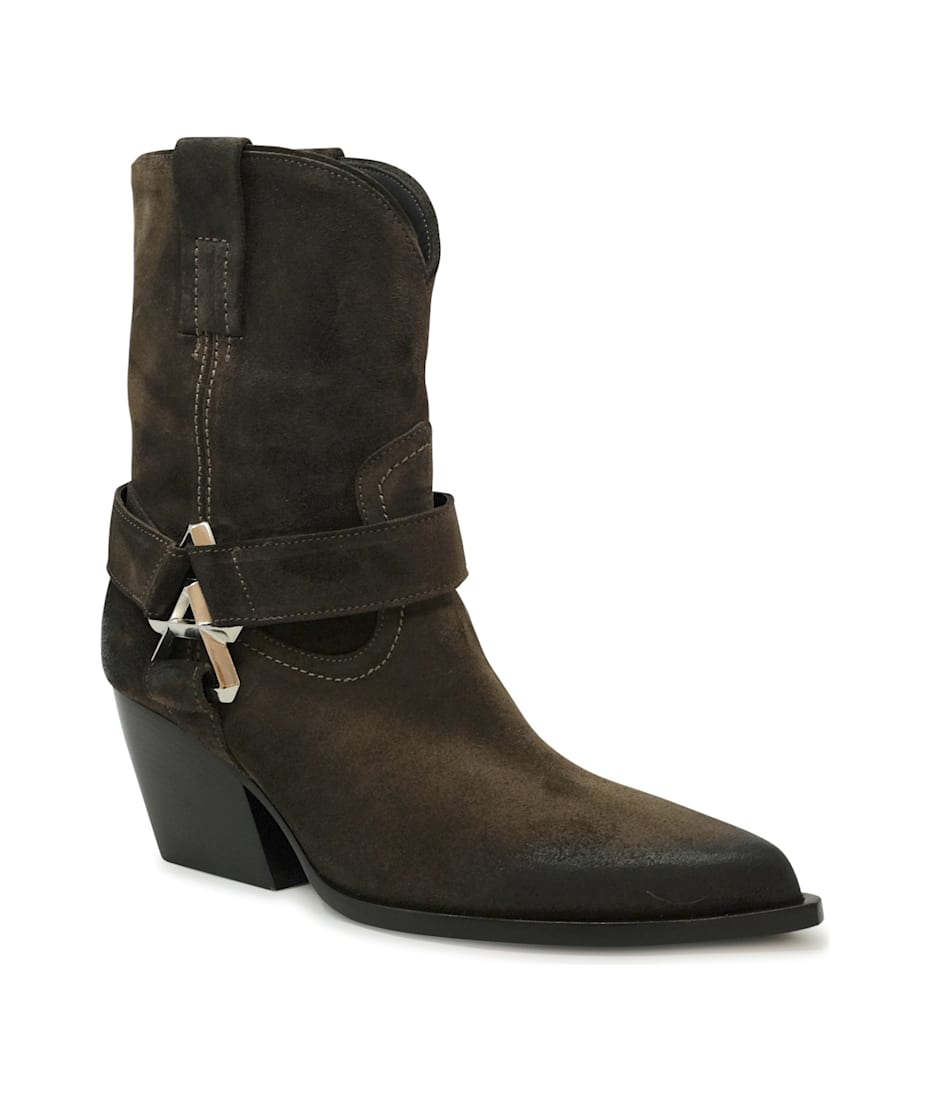 ミドルブーツ ELENA IACHI Women Boots E4035 Brown BROWN Elena Iachi Brown Woven Leather Reptile Print Boots Size EU