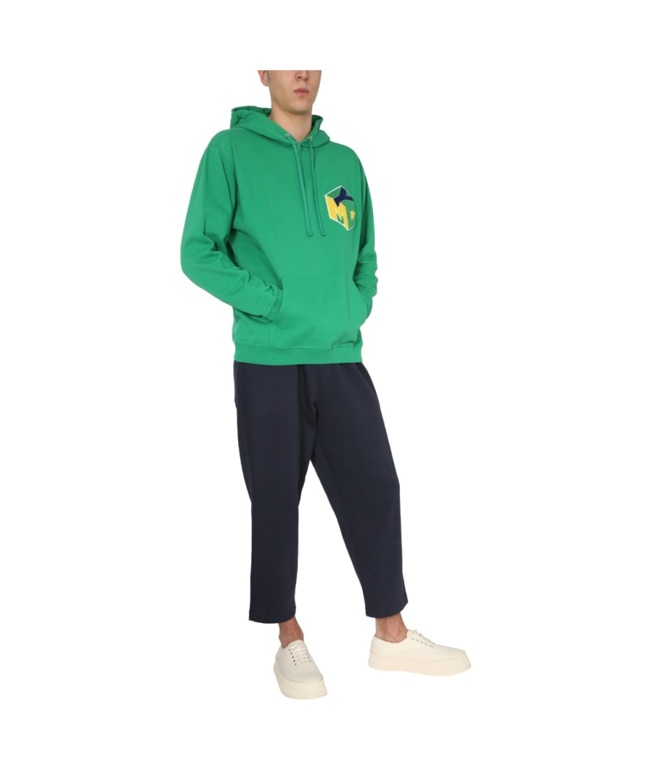 パーカー・フーディ YMC SS21 TRUGOY HOODED SWEATSHIRT (P7QAP_Y075NAVY) YMC Trugoy Loopback Cotton Hooded Sweatshirt - Navy | Garmentory