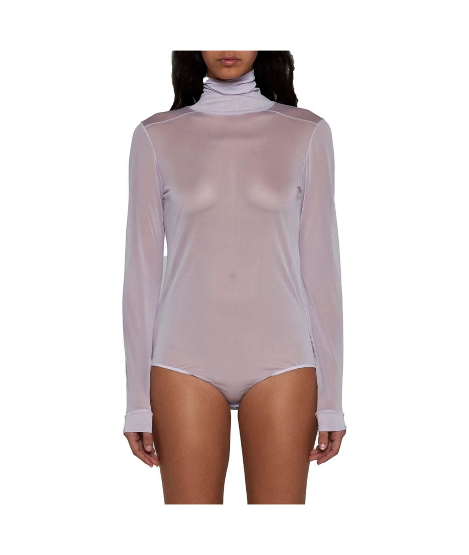 VIP【送料関税込】MAISON MARGIELA HIGH-NECK BODYSUIT Maison Margiela roll-neck long-sleeve Bodysuit | Black