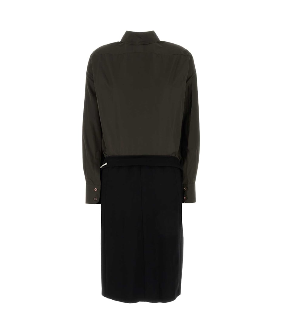 【関税&送料込】Maison Margiela Two-Tone Poplin And Wool Shi Maison Margiela Two-tone Poplin And Wool Shirt Dress
